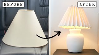 EASY No Sew DIY PLEATED lamp shade [upl. by Orbadiah]