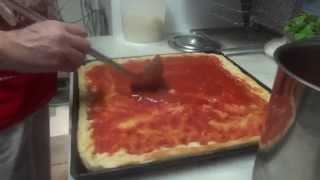 Frank Giaquinto shows how to make a authentic Sicilian pizza part I [upl. by Nahtnoj]