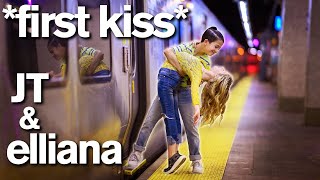 Dance Moms Elliana Walmsley FIRST KISS with JT Church Adorable [upl. by Inattyrb]