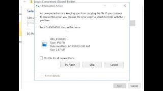 0x80004005 Unspecified ErrorFix An Unexpected Error is keeping you from Copying the file Windows 10 [upl. by Conny]