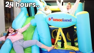 STAYING IN A BOUNCY HOUSE FOR 24 HOURS CHALLENGE part 2 [upl. by Adalie]