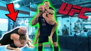 UFC FIGHTER CHOKES OUT WORLDS STRONGEST MAN  DUSTIN POIRIER [upl. by Annahoj]