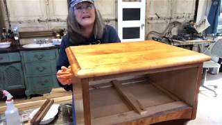 How To Strip Old Varnish  Refinishing Wood Top Table PART 1 [upl. by Ainar304]