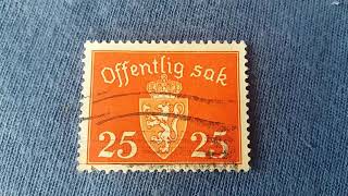 NORWAY Old Postage Stamp Offentlig sak 25 [upl. by Appilihp]