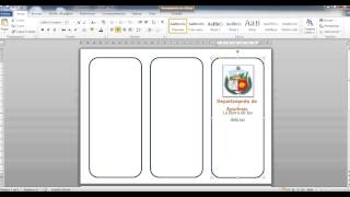 Creación de triptico en Word 2010 [upl. by Zebulen]