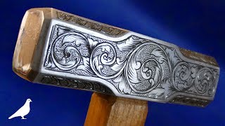 How To Make a HandEngraved Hammer with Simple Tools [upl. by Eillod]