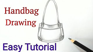 How to draw a handbag design step by step easy Sketching handbags Fashion Illustration drawing Bags [upl. by Oisor]