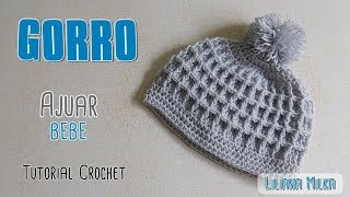 Como tejer un ajuar a crochet gorro [upl. by Lattimer603]