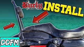 Burly Brand Sissy Bar Installation For The Harley Davidson Sportster [upl. by Aicelaf]