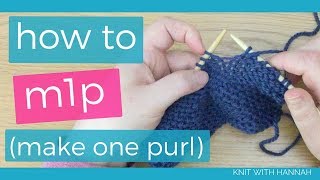 How To Increase On A Purl Row without a hole [upl. by Etnohc]