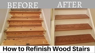 How to Refinish Wood Stairs [upl. by Ecertap894]