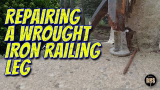 REPAIRING A ROTTED WROUGHT IRON RAILING LEG USING PLUMBING PARTS [upl. by Yxor483]