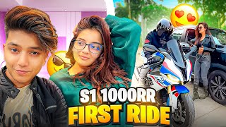 OUR FIRST S1000rr BIKE RIDE 🏍️ ARYANSHI SHARMA  tusharsworld1 [upl. by Atnohs]