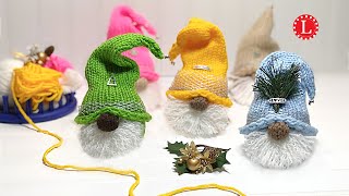 LOOM KNIT Gnome aka Gonks Project Pattern on a Small 24 peg Round Loom Step by Step for Beginners [upl. by Walliw391]