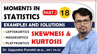 Skewness amp Kurtosis  Moments  Leptokurtic Mesokurtic Platykurtic  Examples [upl. by Danna]