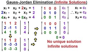 Linear Algebra Ch 2  Determinants 41 of 48 GaussJordan Elimination Infinite Solutions [upl. by Ainot927]