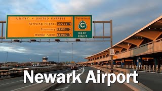 Driving thru Newark Liberty International Airport terminal A B C [upl. by Calandra]