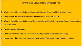 IICS informatica interview questionsPart1 [upl. by Bay]