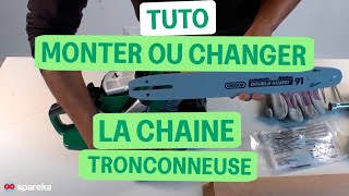 Comment monter ou changer une chaîne de tronçonneuse [upl. by Warfield837]