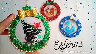 🎅 DIY🎄Originales Esferas de Navidad shaker quotTransparentes y Rellenasquot Súper fáciles [upl. by Stig]