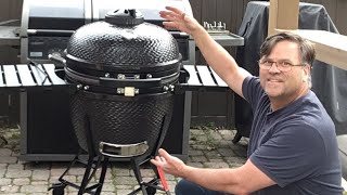 Assembling the Louisiana grills Ceramic Kamado charcoal grill from Costco [upl. by Herv]