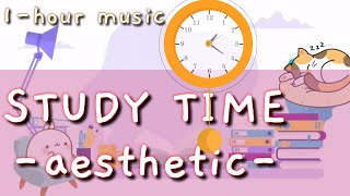 Study timer 1hour  with music aesthetic [upl. by Llechtim821]