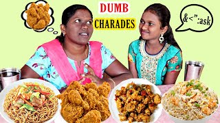 DUMB CHARADES FOOD CHALLENGE IN TAMIL FOODIES DIVYA VS ANUSHYA  CHICKEN NOODLES  CHICKEN BIRYANI [upl. by Servetnick]