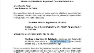 MODELO DE DENUNCIA PARA PREVENCIÓN DEL DELITO [upl. by Kaela555]