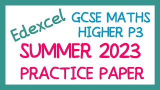 EDEXCEL GCSE Maths  Practice Paper 3H [upl. by Refinney]