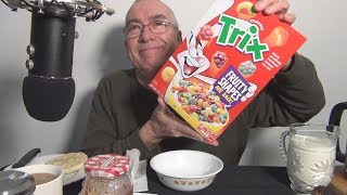 ASMR Eating Trix Breakfast Cereal Whispering [upl. by Amehsyt528]