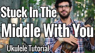 Stealers Wheel  Stuck In The Middle With You  Ukulele Tutorial With Play Along [upl. by Earehs]