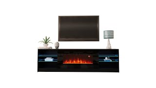 Boston 01 Electric Fireplace 79quot TV Stand Assembly [upl. by Tarah]