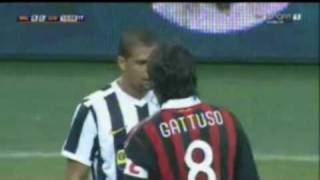 Gattuso VS Felipe Melo  Friendly AC Milan VS Juventus [upl. by Drarig]