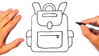 How to draw a School Bag Step by Step  Drawing a School Bag [upl. by Buine823]