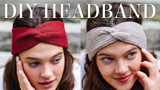 TWISTED HEADBAND Knitting Tutorial Step by Step [upl. by Treulich]