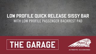 The Garage ft Low Profile Quick Release Passenger Sissy Bar amp Passenger Pads [upl. by Zelle]