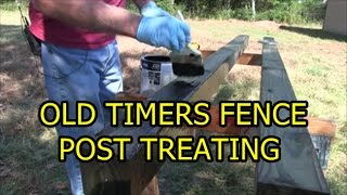 Treating Wood Fence Posts  The old Timers Way [upl. by Wrennie]