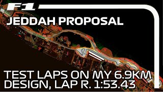 Test laps on my 69km Jeddah Street Circuit proposal [upl. by Teeter]