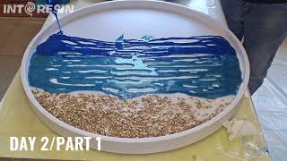 DIY Handmade Resin Ocean Table  Epoxy Resin Crafts  Resin Art [upl. by Nahoj]