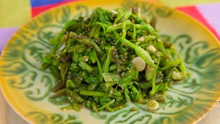 Minari side dish Fresh Korean greens 미나리무침 [upl. by Candace538]