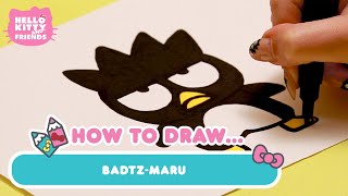 How To Draw BadtzMaru  Hello Kitty Crafts [upl. by Ricardama621]