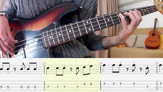 The Beatles  Here comes the Sun BASS COVER  TABS  SCORE [upl. by Eanaj]