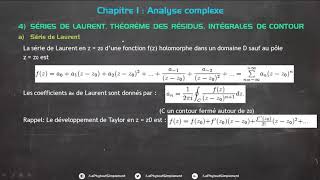 Analyse Complexe 11 Série de Laurent [upl. by Janenna929]