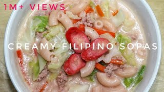 HOW TO COOK CREAMY FILIPINO SOPAS  Kats Empire [upl. by Valonia]