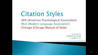 Citation Styles [upl. by Calisa]