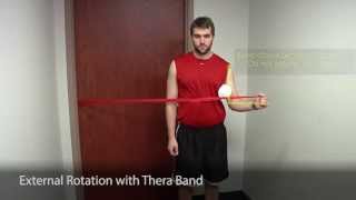 External Rotation with Thera Band [upl. by Starobin]